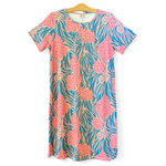 Luluoli Tシャツワンピース　ジンジャー　ブルー×ピンク