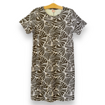 Luluoli Tシャツワンピース　フラワー　ブラウン×薄いピンク