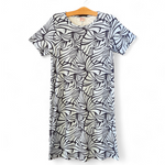 Luluoli Tシャツワンピース　フラワー　ブルー×濃いブルー