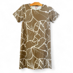 Luluoli Tシャツワンピース　オリーブ×ベージュ