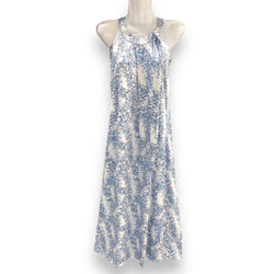 Luluoli ホルターネックワンピース レイ　ホワイト×ブルー