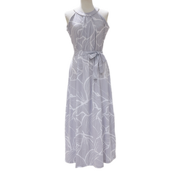 Luluoli ホルターネックワンピース　グレー×ホワイト