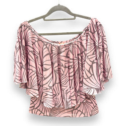 Luluoli ブラウス フラワー　ピンク×グレー