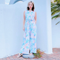 Luluoli パンツドレス 　葉　レインボー