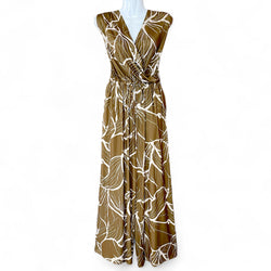 Luluoli パンツドレス 　オリーブ×ベージュ