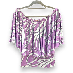 Luluoli ブラウス ウェーブ　パープル×ブルー