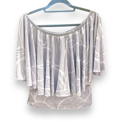 Luluoli ブラウス 　グレー×ホワイト