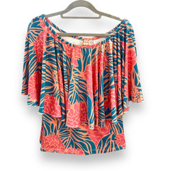 Luluoli ブラウス　ジンジャーピンク×ブルー