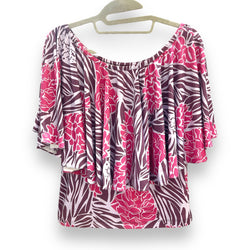 Luluoli ブラウス ジンジャー　パープル×ピンク