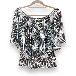 Luluoli ブラウス 　シェル　ブラック×グリーン