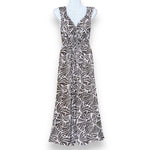 Luluoli カシュクールワンピース　フラワー　ブラウン×薄いピンク