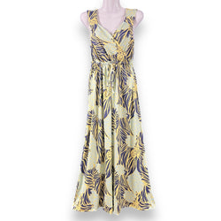 Luluoli カシュクールワンピース　ジンジャー　イエロー×ネイビー