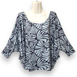 Luluoli ドルマンブラウス　フラワー　ブルー×濃いブルー