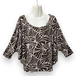 Luluoli ドルマンブラウス　フラワー　ブラウン×薄いピンク