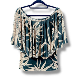 Luluoli ブラウス ラウハラ ブラック×ベージュ