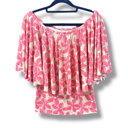 Luluoli ブラウス プルメリア ベージュ×ピンク