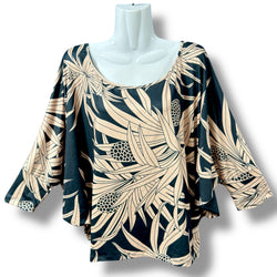 Luluoli ドルマンブラウス　ラウハラ　ブラック×ベージュ