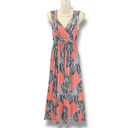 Luluoli カシュクールワンピース　ジンジャー　グレー×オレンジ