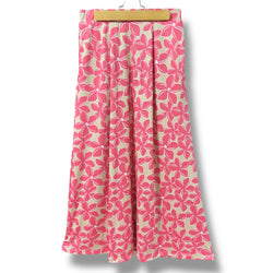 Luluoli スカート　プルメリア　ベージュ×ピンク