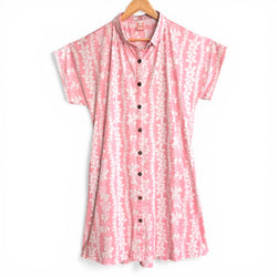 ロングシャツ　ハワイアンレイ　ピンク