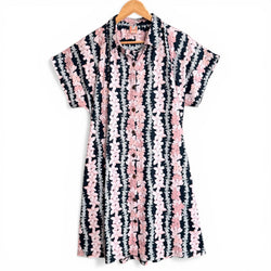 ロングシャツ　ハワイアンレイ　ブラック