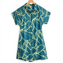ロングシャツ　グリーン×イエロー