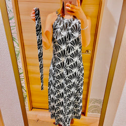 Luluoli ホルターネックワンピース シェル　ブラック×グリーン