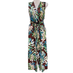 Luluoli パンツドレス 　モンステラ　ブラウン