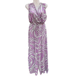 Luluoli パンツドレス 　ウェーブ　パープル×ブルー