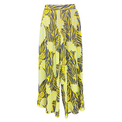 Luluoli ワイドパンツ 　ジンジャー　イエロー×ネイビー