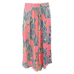 Luluoli ワイドパンツ 　ジンジャー　ブルー×ピンク