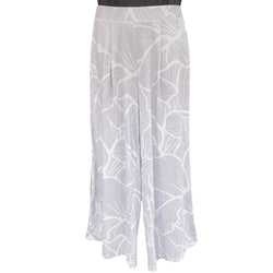 Luluoli ワイドパンツ 　グレー×ホワイト