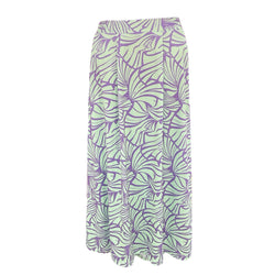 Luluoli スカート　フラワー　グリーン×パープル