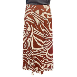 Luluoli スカート　ウェーブ　ブラウン×ベージュ