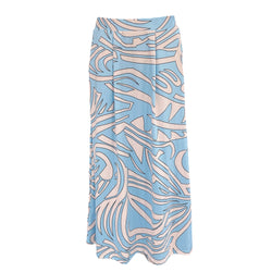 Luluoli スカート　ウェーブ　ブルー×ピンク