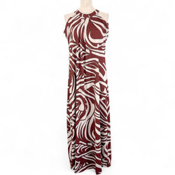 Luluoli ホルターネックワンピース　ウェーブ　ブラウン×ベージュ