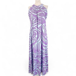 Luluoli ホルターネックワンピース　ウェーブ　パープル×ブルー