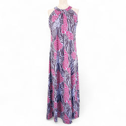 Luluoli ホルターネックワンピース　ジンジャー　パープル×ピンク