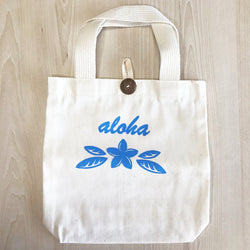 ミニトートバッグ(AlohaプルメリアBLUE)