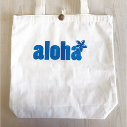 トートバッグ(AlohaプルメリアBLUE)